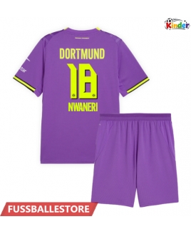 Günstige Borussia Dortmund Ethan Nwaneri #18 3rd trikot Kinder 2026-27 Kurzarm (+ Kurze Hosen)